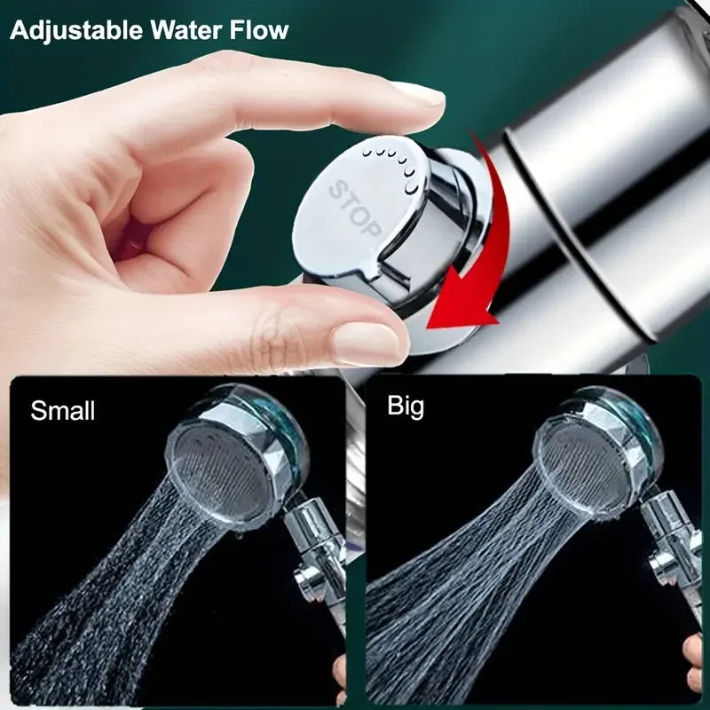 Studio Vela turbine shower head adjustable water flow settings